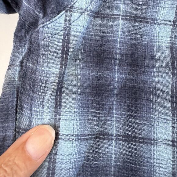 Faded Glory Mens Blue Lined Plaid Long Sleeve Cotton Flannel Shirt Size Medium - Picture 9 of 16